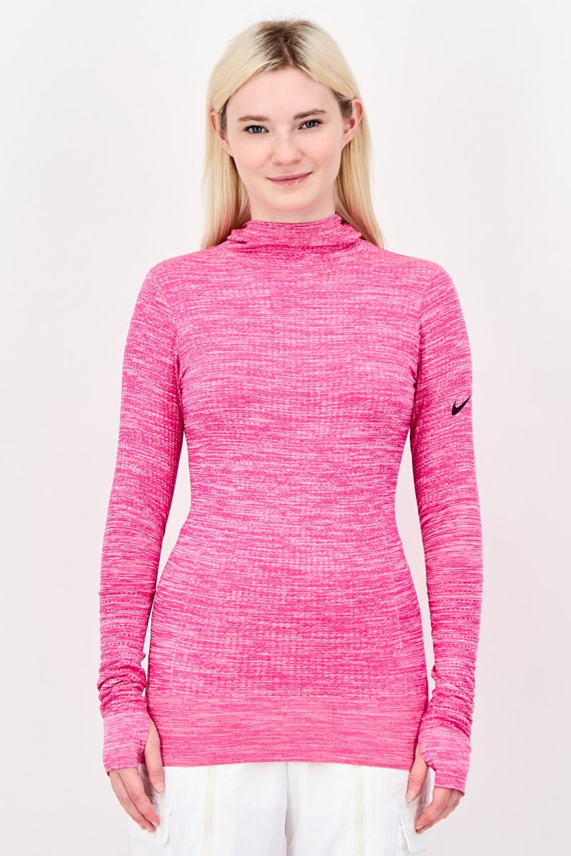Nike Women Sportswear Fit Long Sleeve Training Hoodie, Pink - Image 1